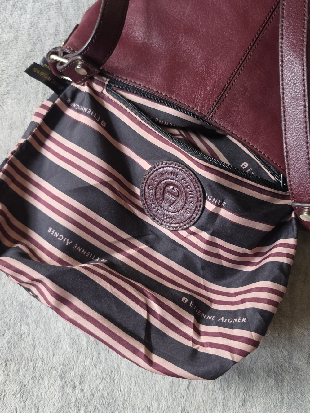 Etienne Aigner vintage oxblood burgundy leather shoulder bag set - Picture 7 of 11
